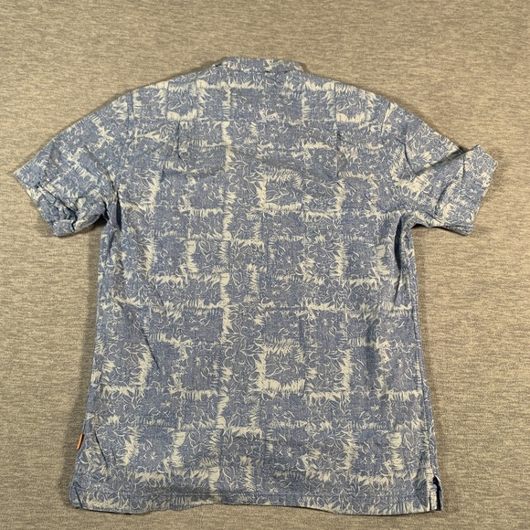 Quiksilver Waterman Shirt Mens Small Blue White Floral Hawaiian Button Up Casual - Picture 10 of 11